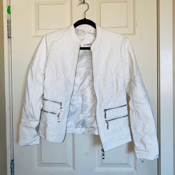 white leather jacket